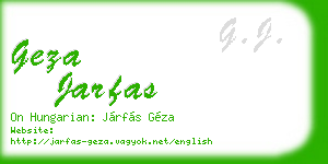 geza jarfas business card